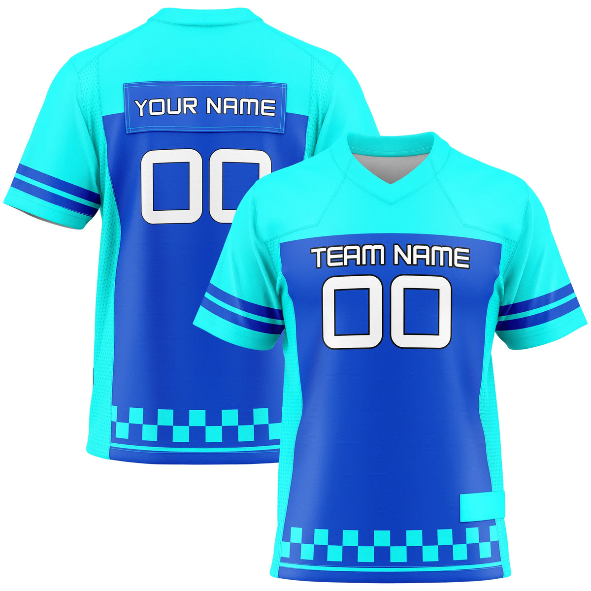 Custom Personalized D1 Color Block Flag Football Jersey with Name, Number &amp; Team Logo