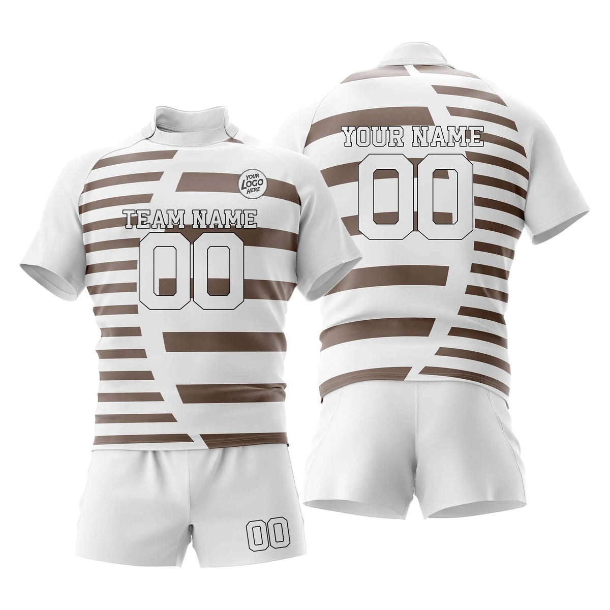 Custom Personalized D4 Strip Fashion Rugby Jersey with Name, Number & Team Logo