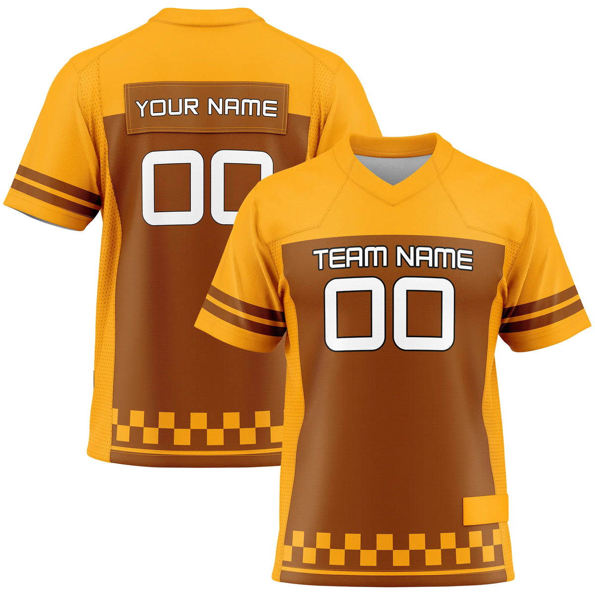 Custom Personalized D1 Color Block Flag Football Jersey with Name, Number & Team Logo