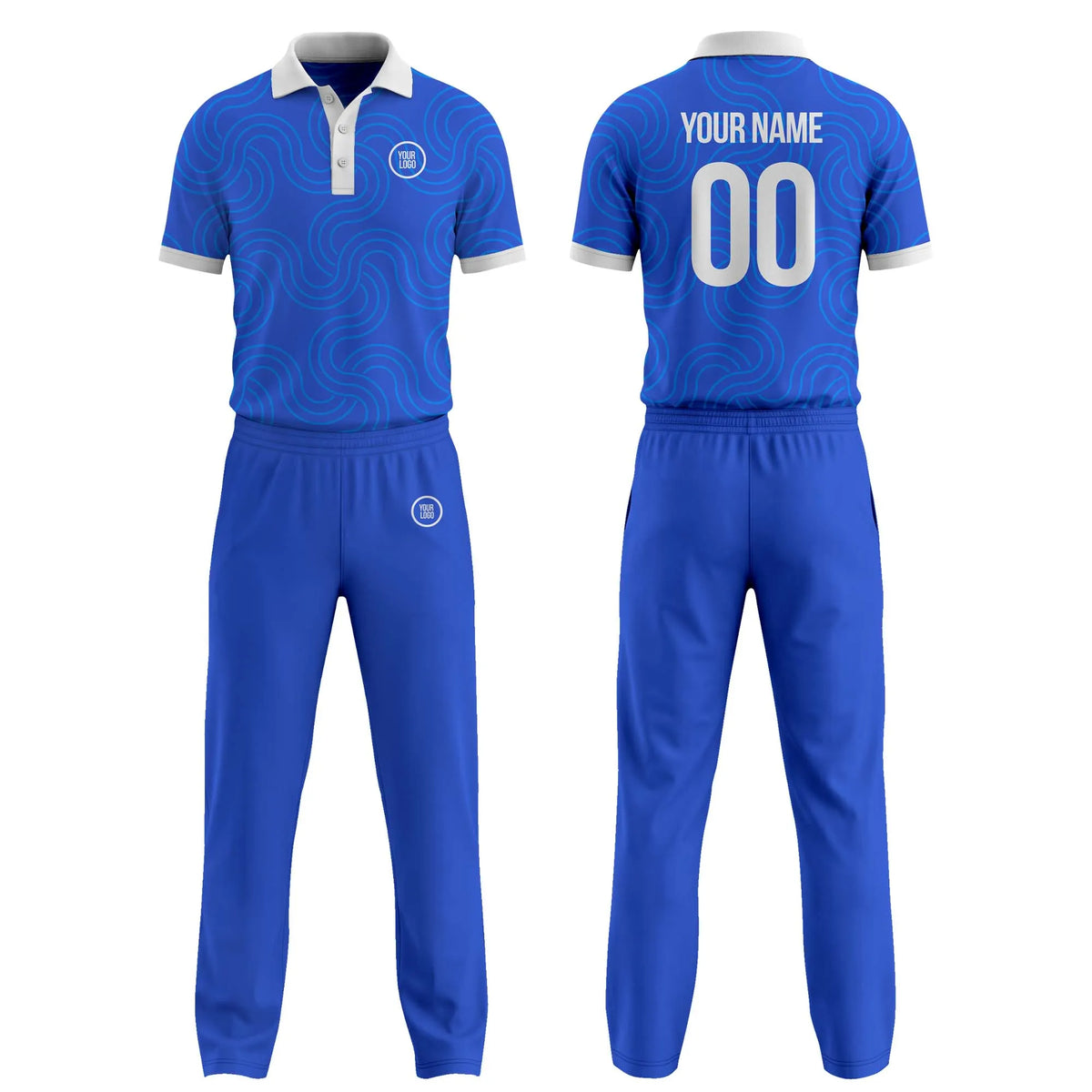 Custom Personalized D4 Abstract Pattern Cricket Kit with Name, Number & Team Logo