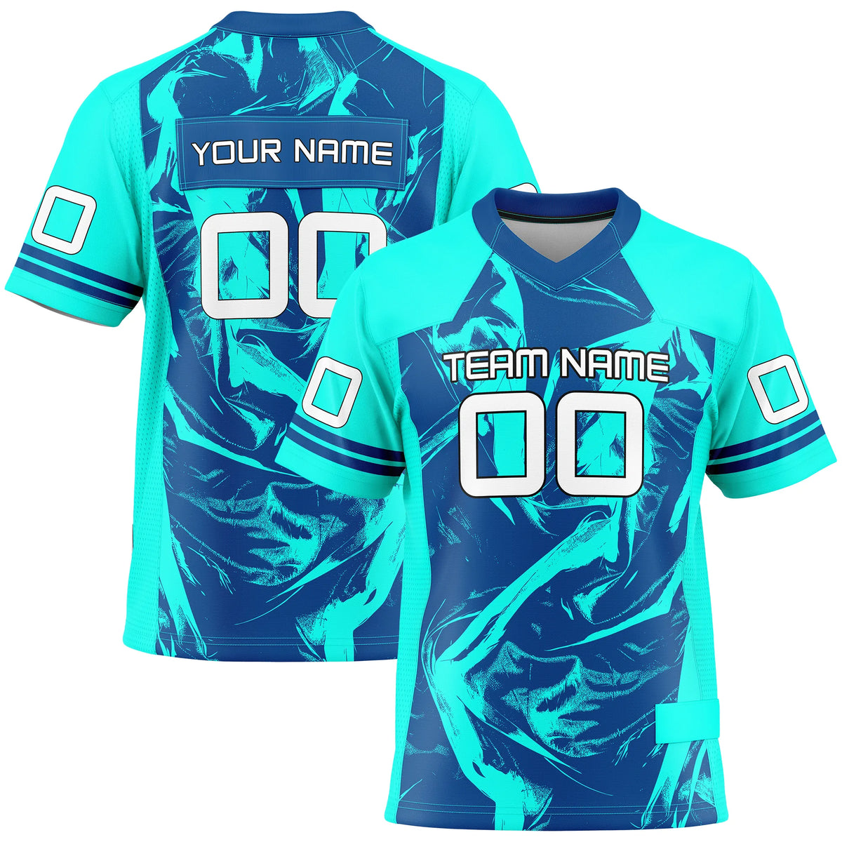 Custom Personalized D3 Graffiti Fashion Flag Football Jersey with Name, Number &amp; Team Logo