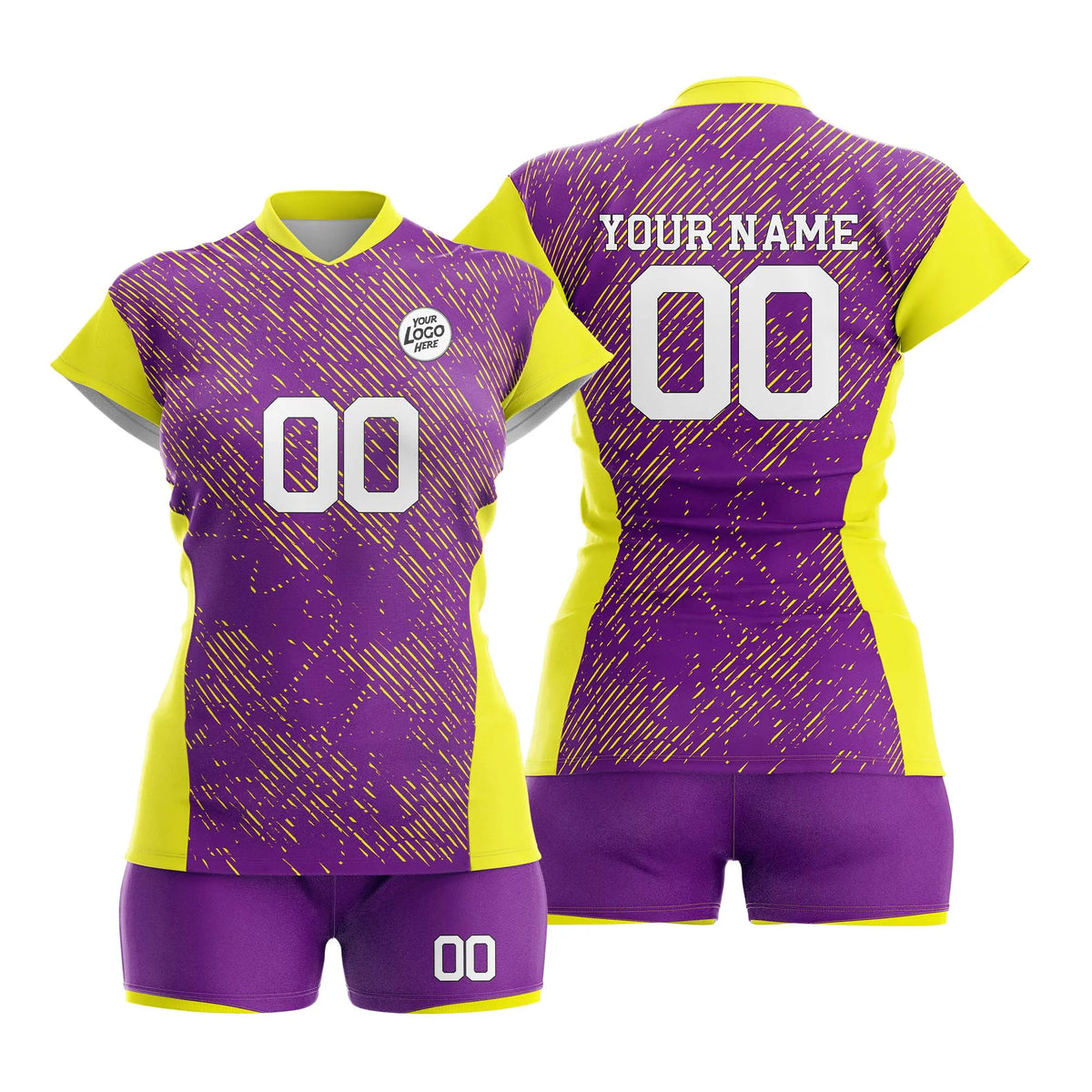 Custom Personalized D3 Full Pattern Volleyball Jersey with Name, Number & Team Logo