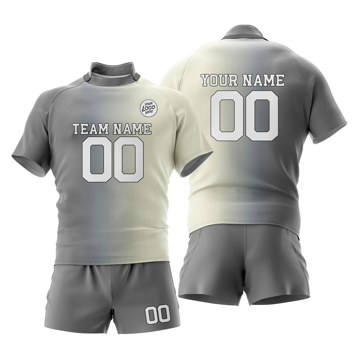 Custom Personalized D2 Gradient Fashion Rugby Jersey with Name, Number & Team Logo