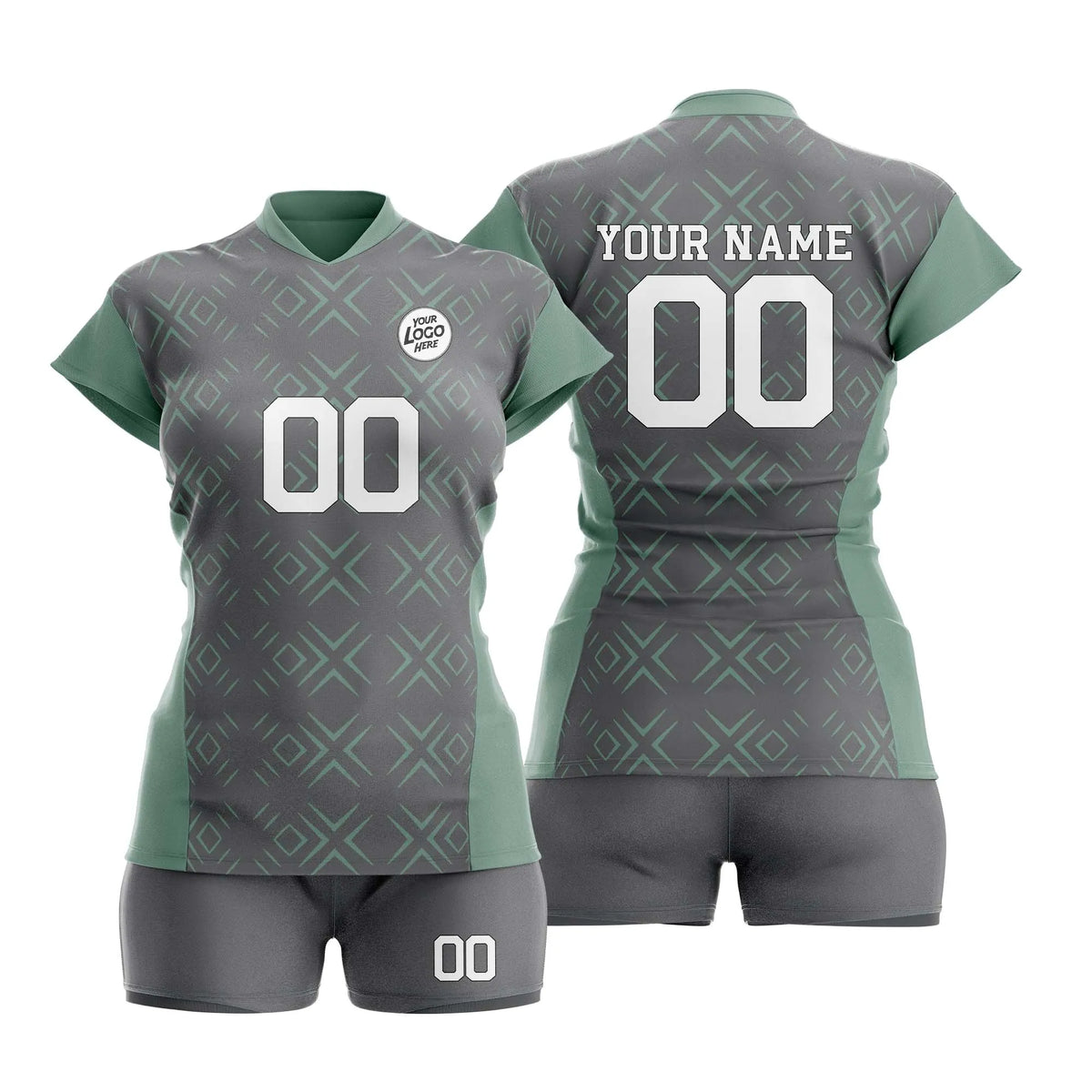 Custom Personalized D1 Abstract Pattern Volleyball Jersey with Name, Number & Team Logo