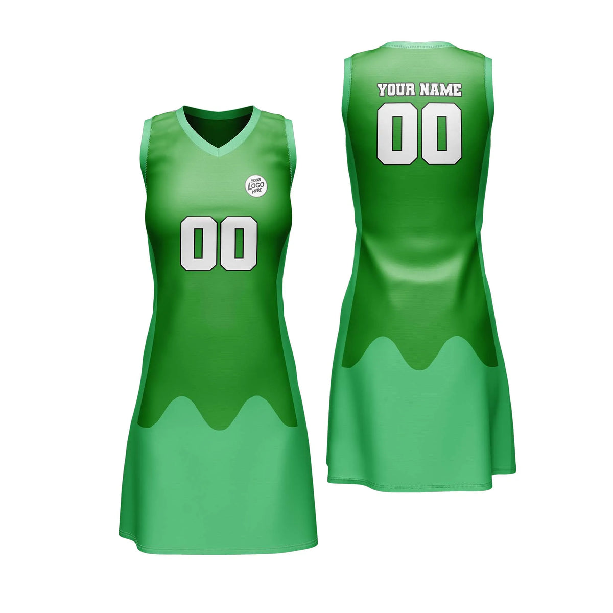 Custom Personalized D4 Split Fashion Netball Jersey with Name, Number & Team Logo