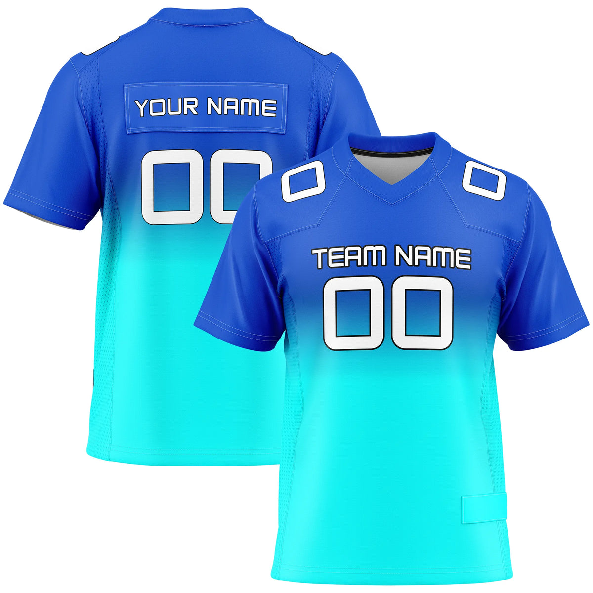 Custom Personalized D3 Gradient Fashion Flag Football Jersey with Name, Number &amp; Team Logo