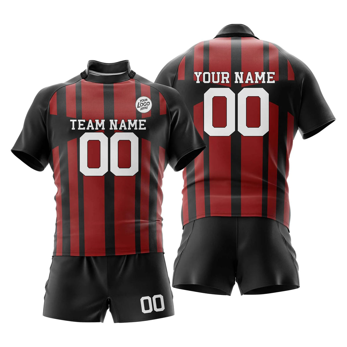 Custom Personalized D3 Strip Fashion Rugby Jersey with Name, Number & Team Logo