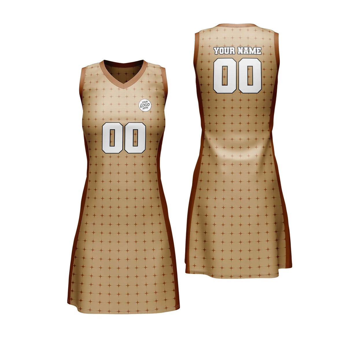 Custom Personalized D3 Rhombus Pattern Netball Jersey with Name, Number & Team Logo