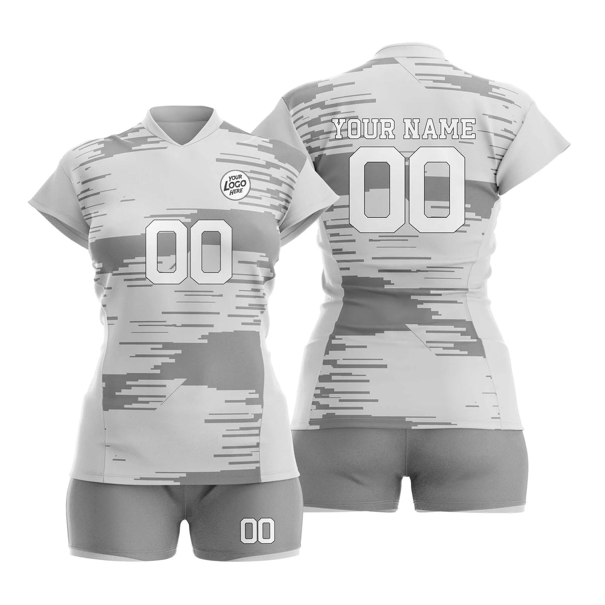 Custom Personalized D4 Full Pattern Volleyball Jersey with Name, Number & Team Logo