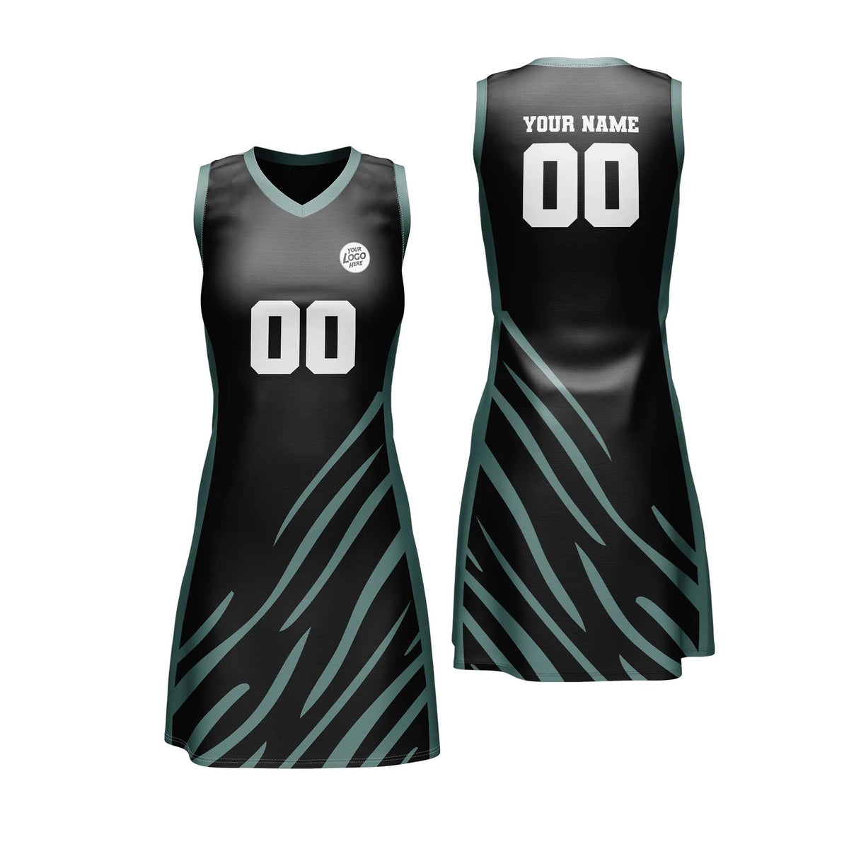 Custom Personalized D5 Stripe Fashion Netball Jersey with Name, Number & Team Logo
