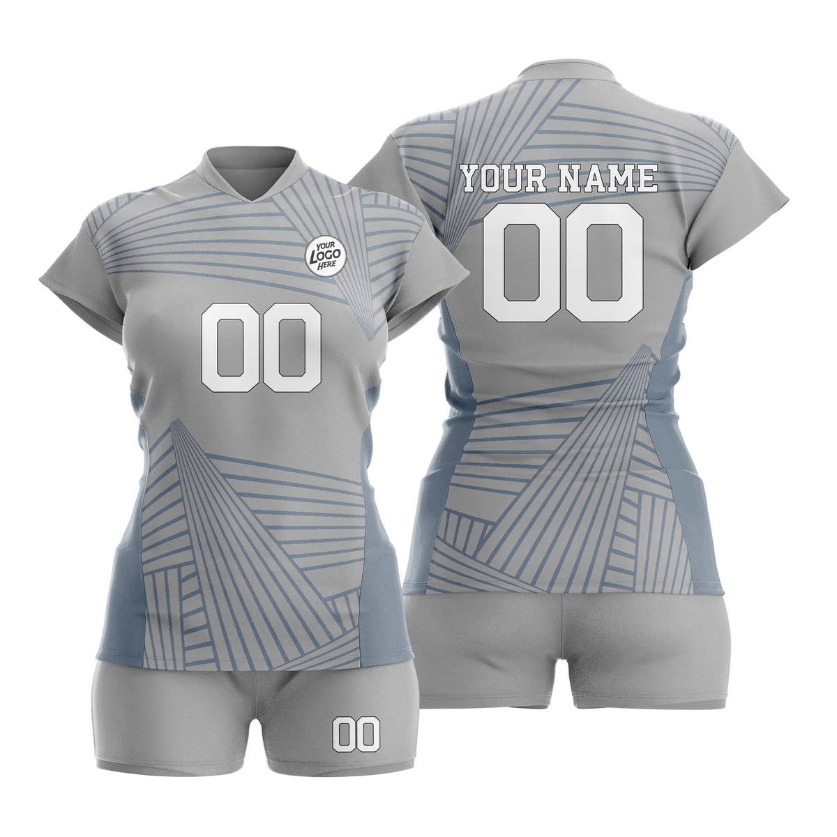 Custom Personalized D3 Abstract Pattern Volleyball Jersey with Name, Number & Team Logo