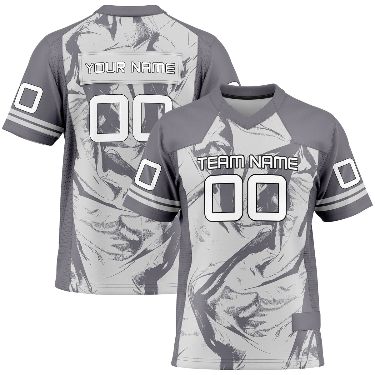 Custom Personalized D3 Graffiti Fashion Flag Football Jersey with Name, Number & Team Logo