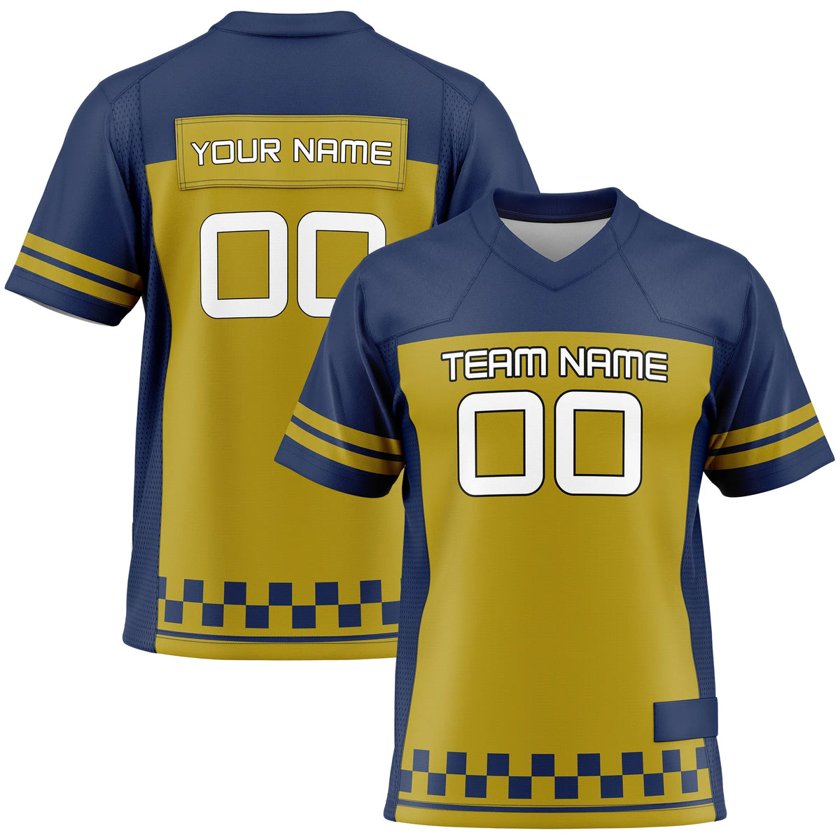Custom Personalized D1 Color Block Flag Football Jersey with Name, Number & Team Logo