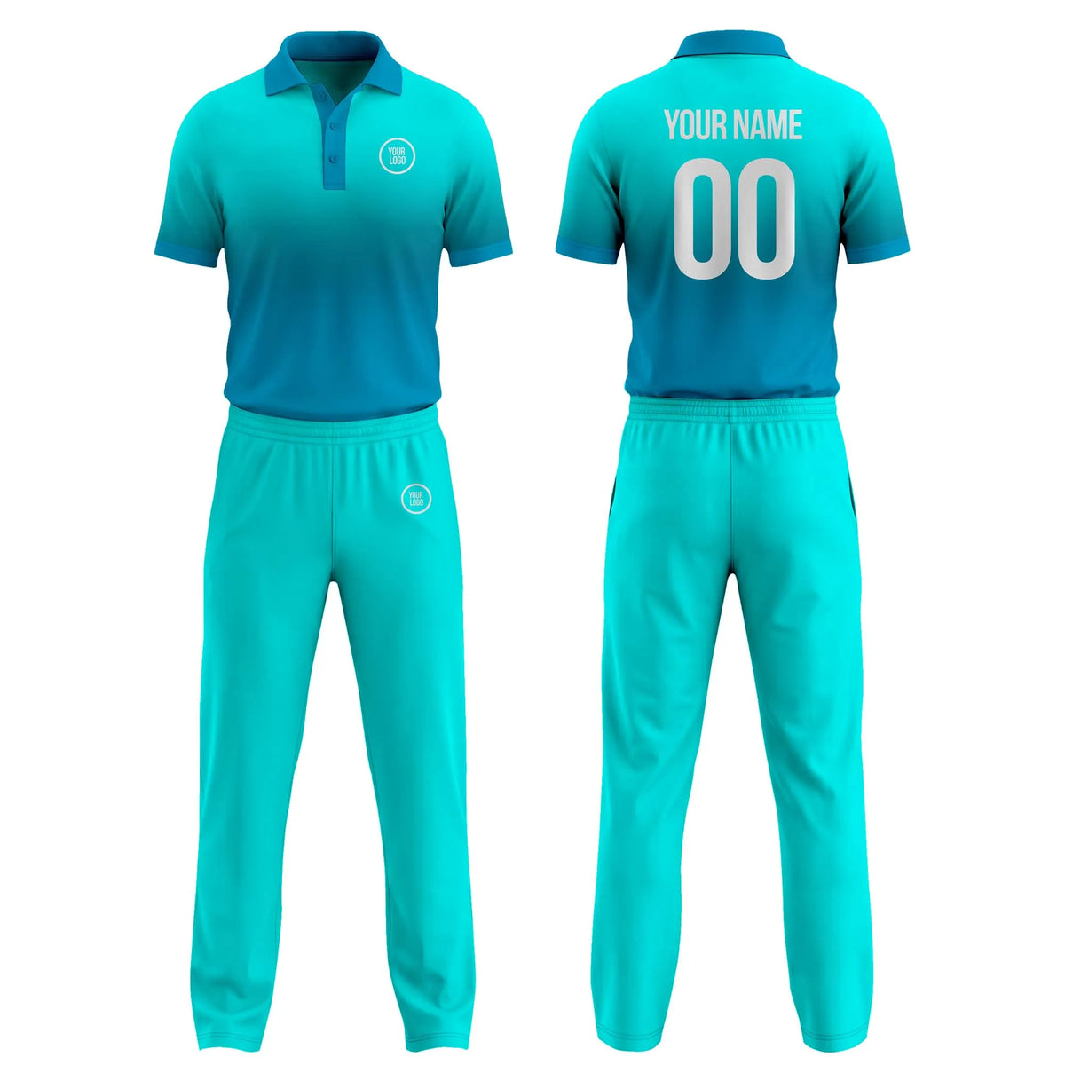 Custom Personalized D1 Gradient Fashion Cricket Kit with Name, Number & Team Logo