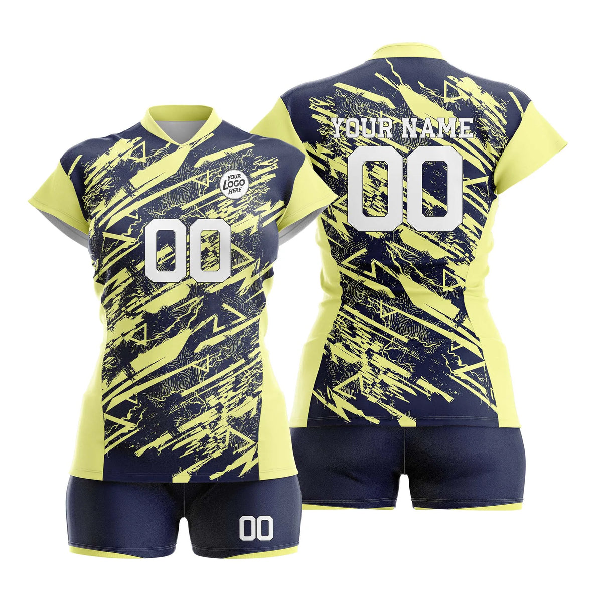 Custom Personalized D5 Full Pattern Volleyball Jersey with Name, Number & Team Logo