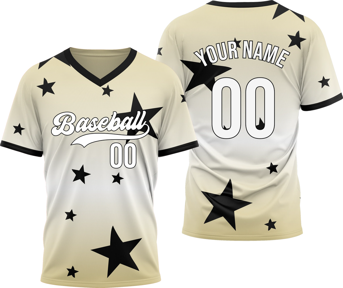 Custom Victory Star Gradient Baseball Aqua Sports Jersey Personalized Uniform with Name & Number