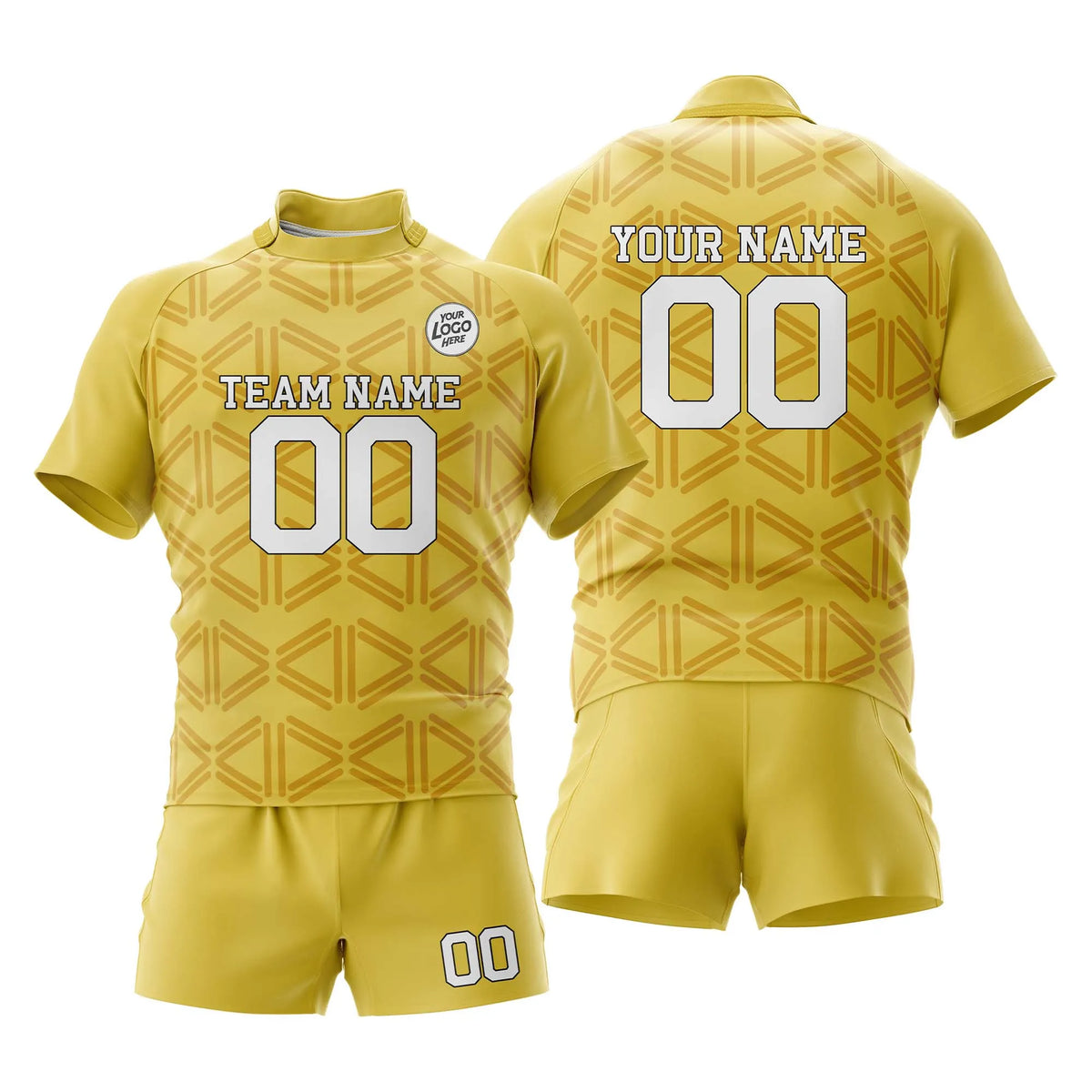 Custom Personalized D2 Full Pattern Rugby Jersey with Name, Number & Team Logo