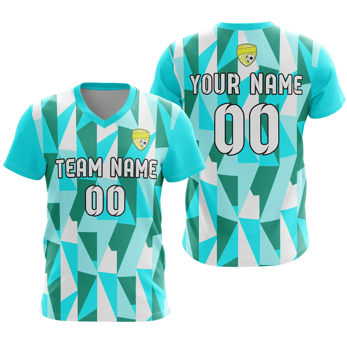 Custom V-Full Pattern D3 Soccer Jersey Personalized Football Uniform with Name &amp; Number