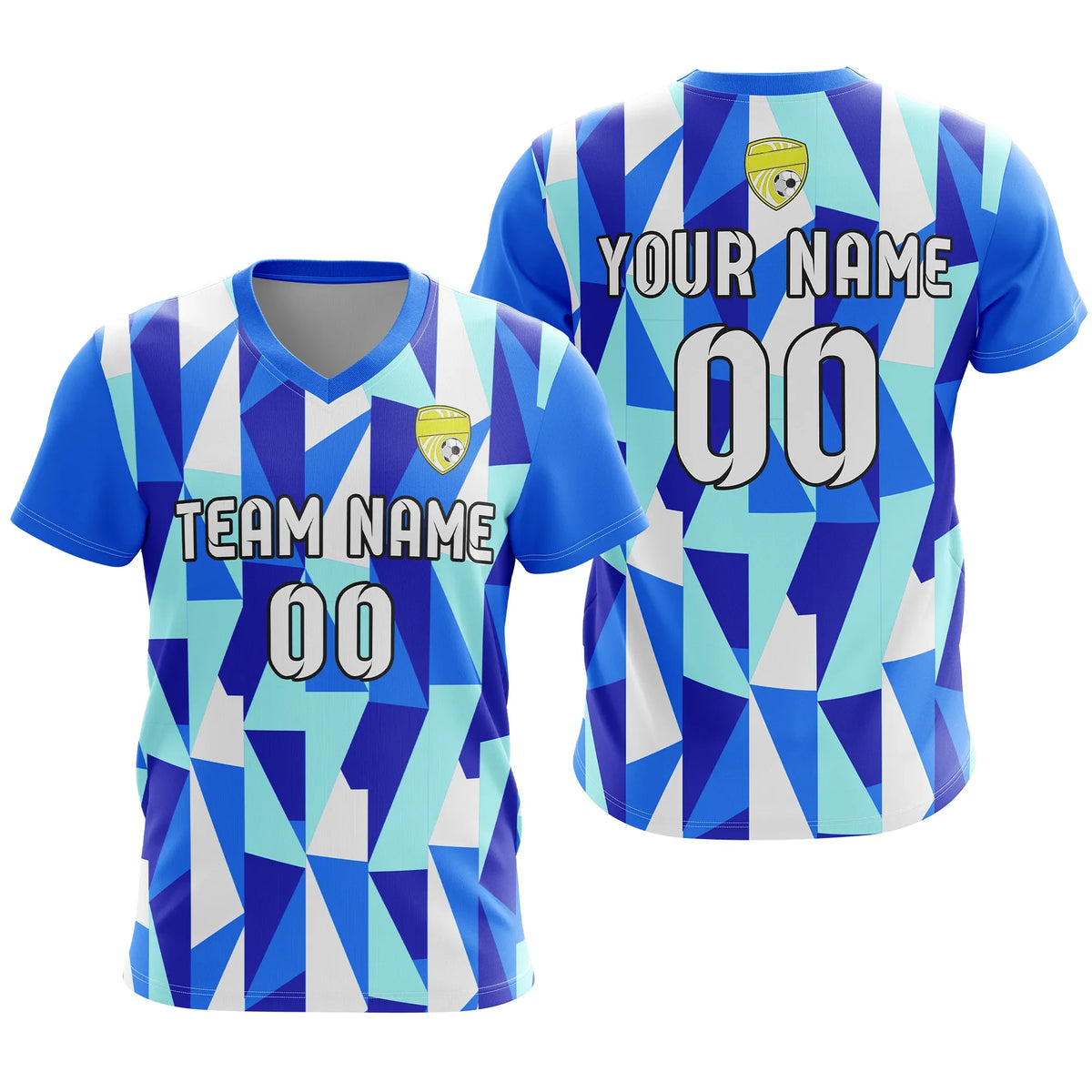 Custom V-Full Pattern D3 Soccer Jersey Personalized Football Uniform with Name & Number
