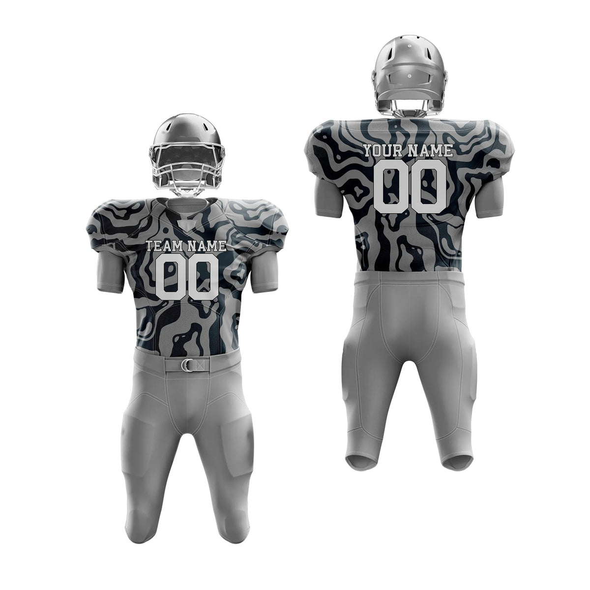 Custom Personalized D2 Camo Designs American Football Jersey with Name, Number & Team Logo