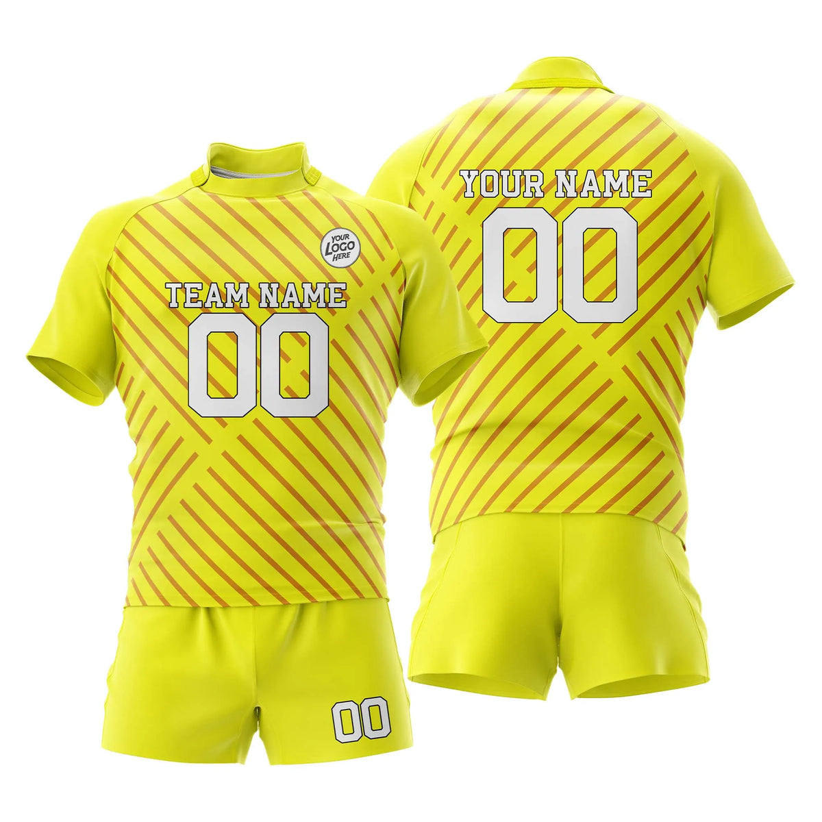 Custom Personalized D2 Strip Fashion Rugby Jersey with Name, Number & Team Logo