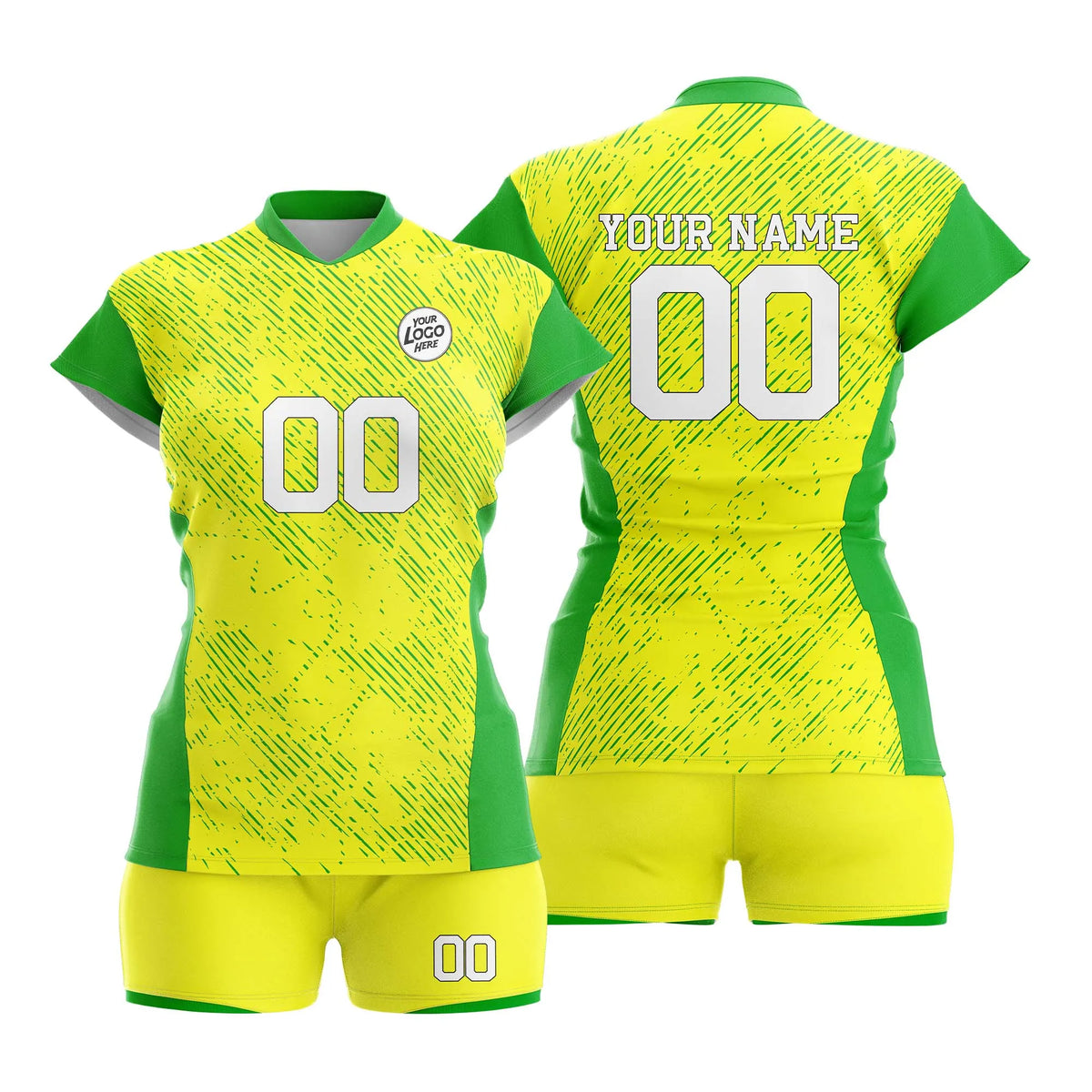 Custom Personalized D3 Full Pattern Volleyball Jersey with Name, Number & Team Logo