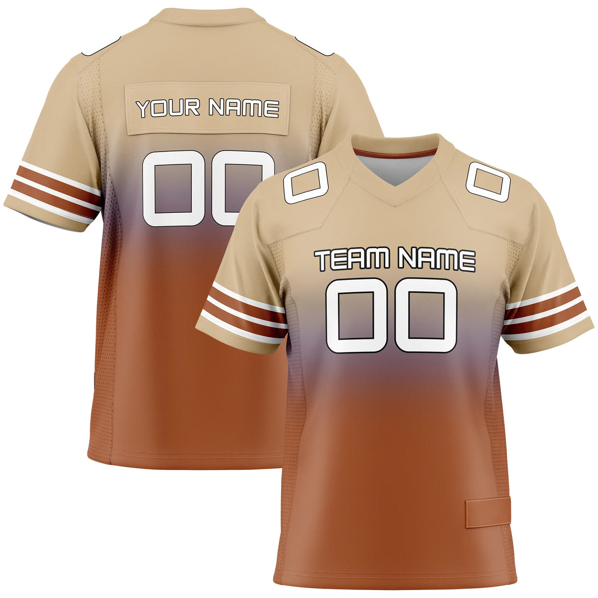 Custom Personalized D1 Gradient Fashion Flag Football Jersey with Name, Number & Team Logo