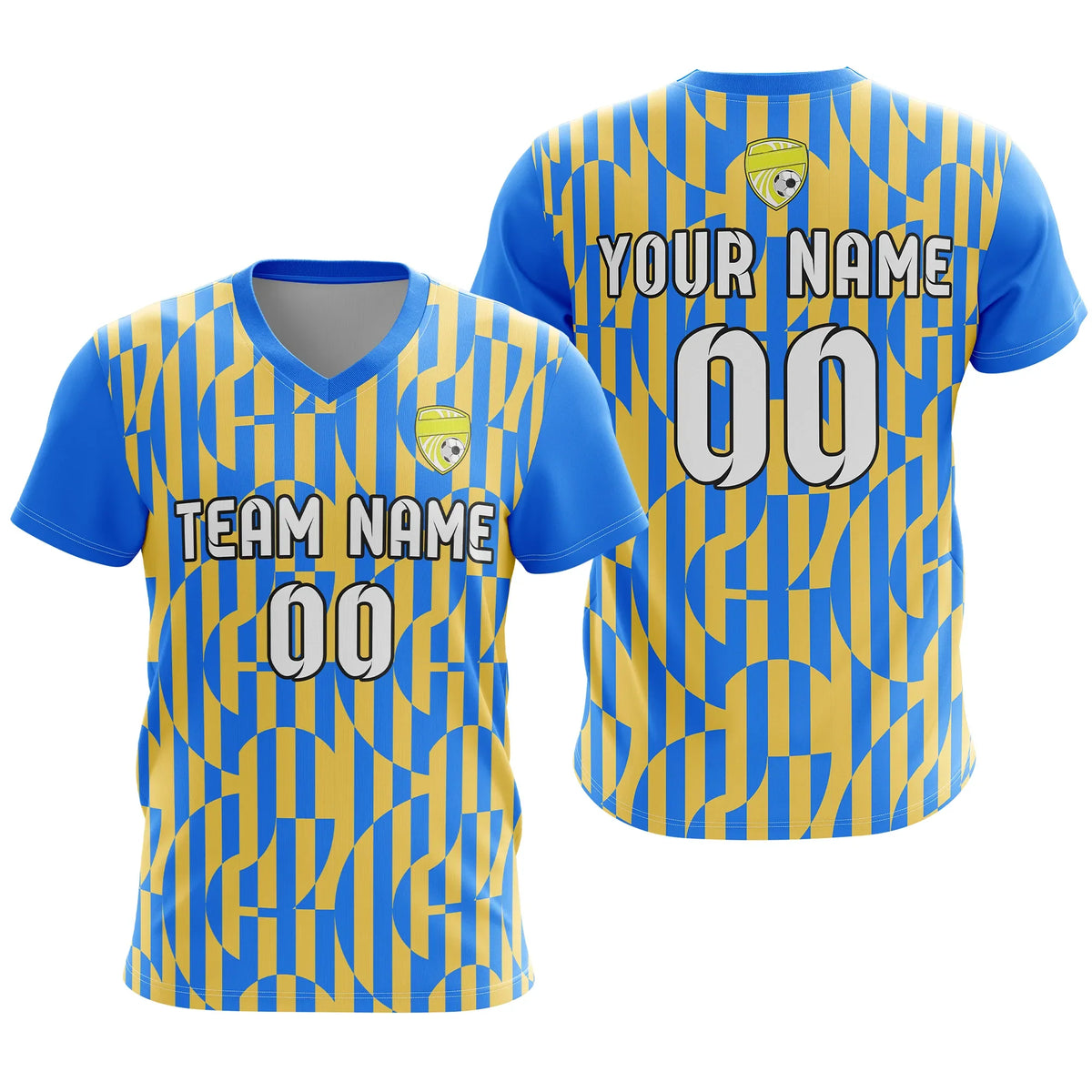 Custom V-Full Pattern D4 Soccer Jersey Personalized Football Uniform with Name & Number