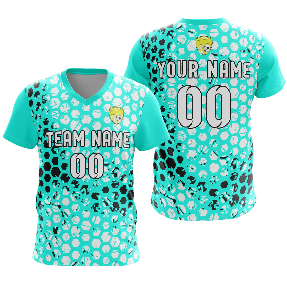 Custom V-Full Pattern D1 Soccer Jersey Personalized Football Uniform with Name &amp; Number