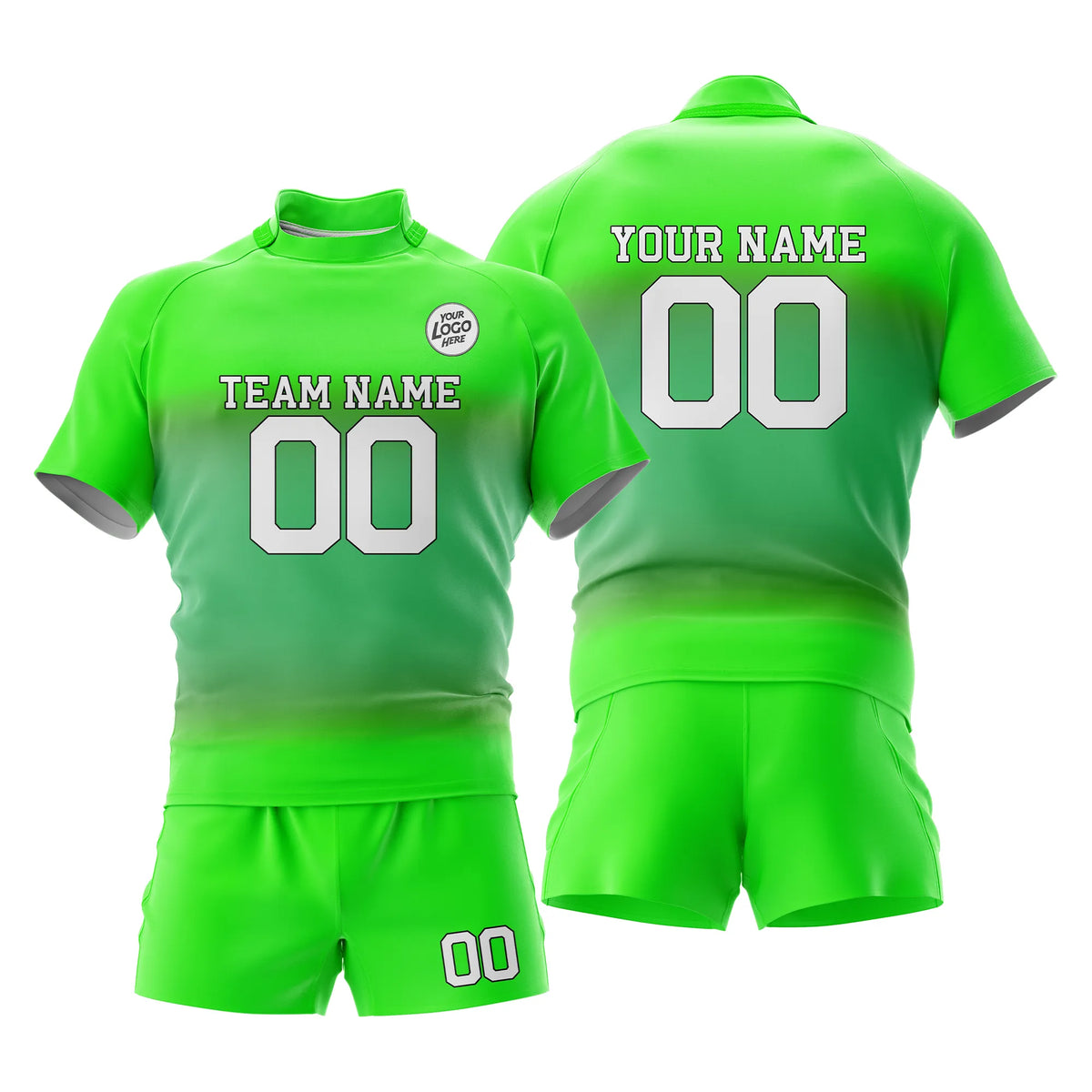 Custom Personalized D4 Gradient Fashion Rugby Jersey with Name, Number & Team Logo