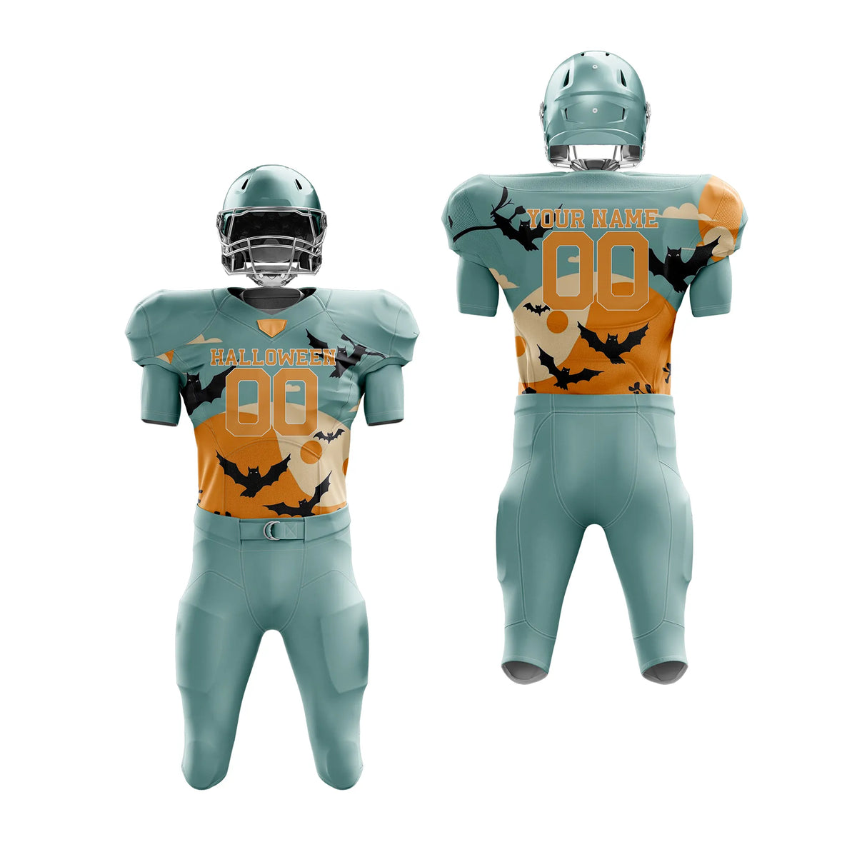 Custom Spooky Skies Halloween American Football Jersey Personalized Uniform with Name &amp; Number