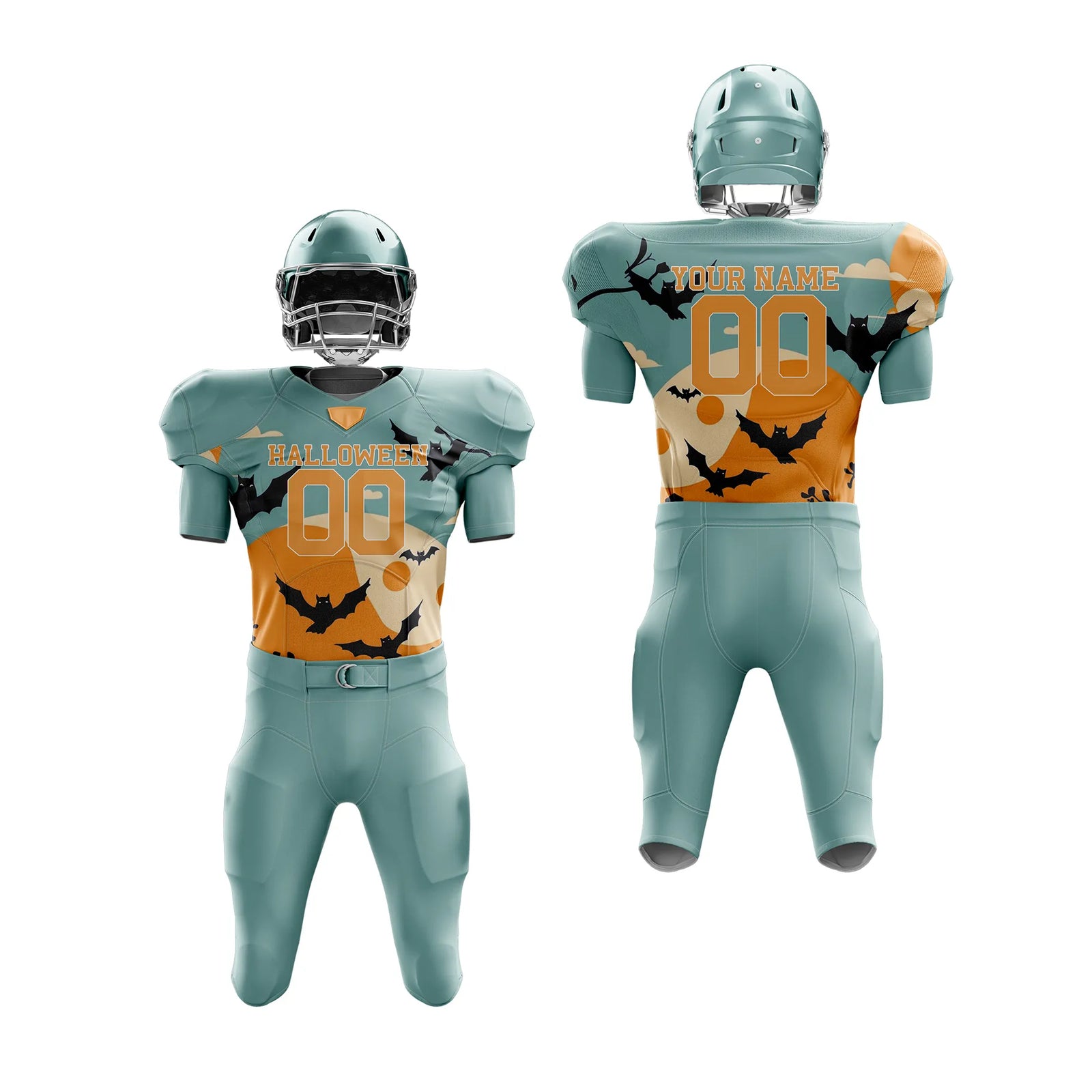 Custom Spooky Skies Halloween American Football Jersey Personalized Uniform with Name & Number