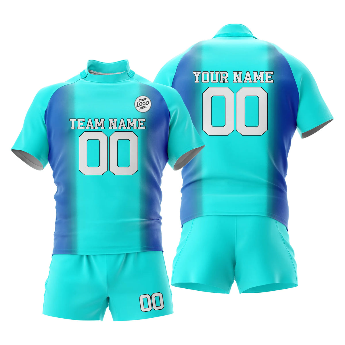 Custom Personalized D5 Gradient Fashion Rugby Jersey with Name, Number & Team Logo