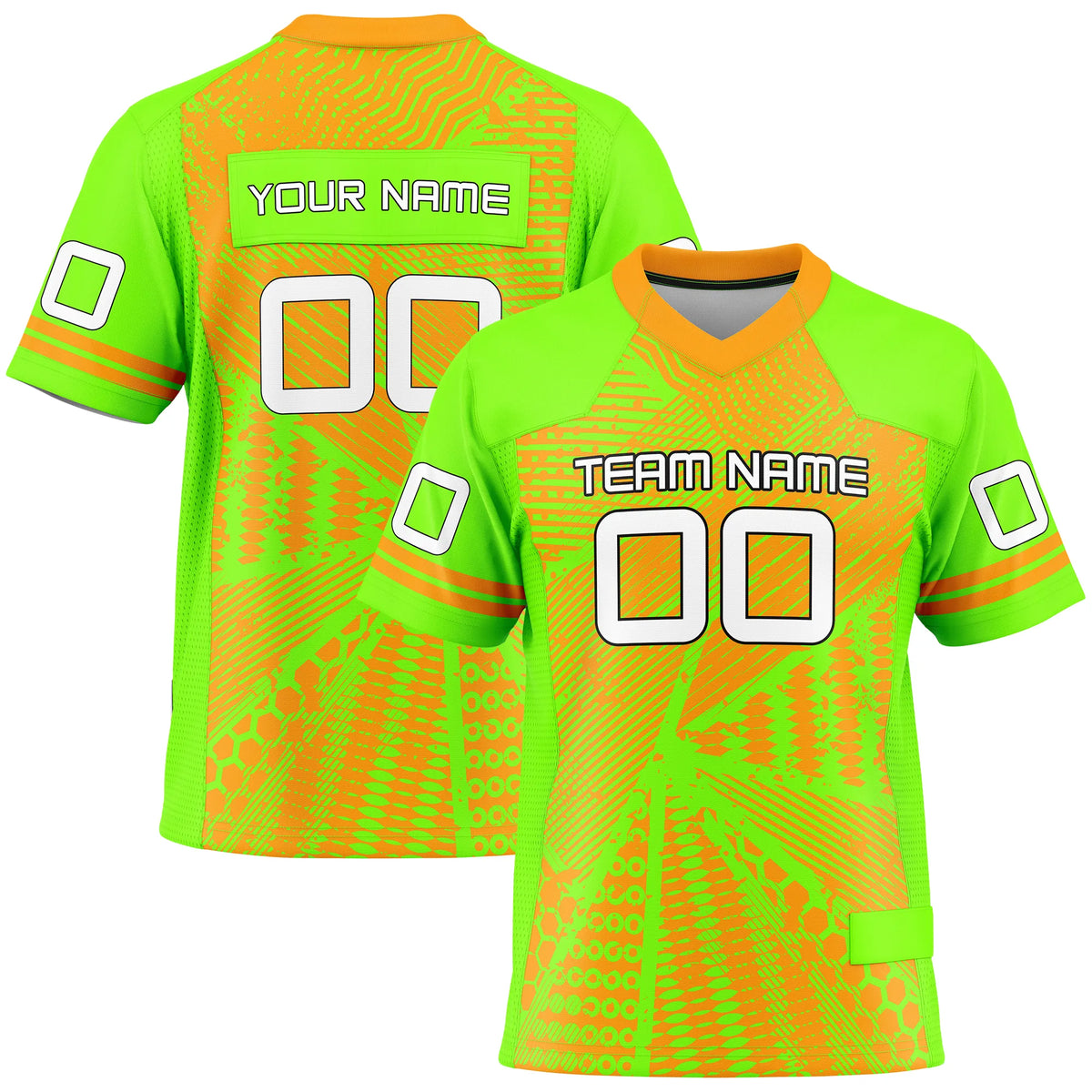 Custom Personalized D6 Graffiti Fashion Flag Football Jersey with Name, Number & Team Logo