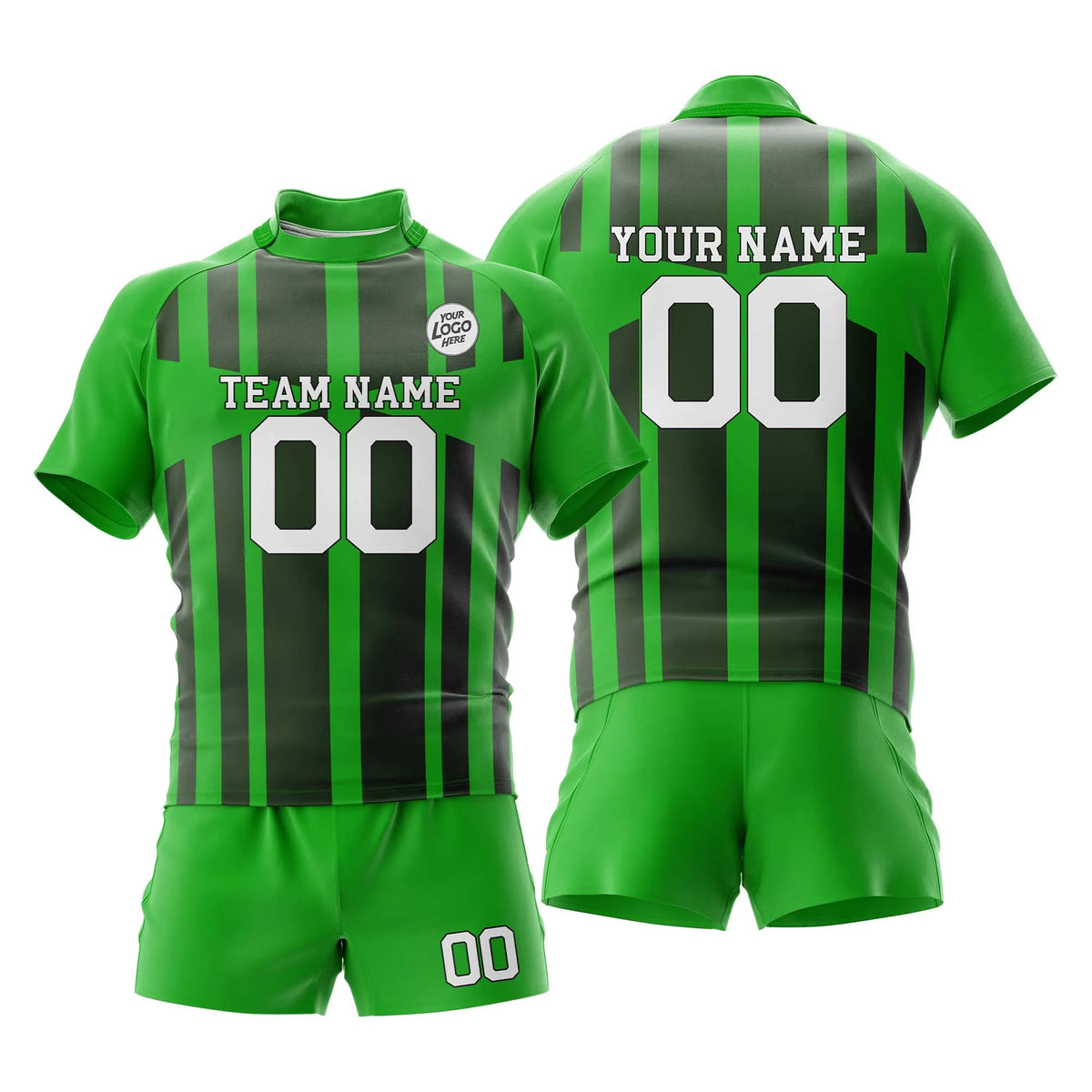 Custom Personalized D3 Strip Fashion Rugby Jersey with Name, Number & Team Logo