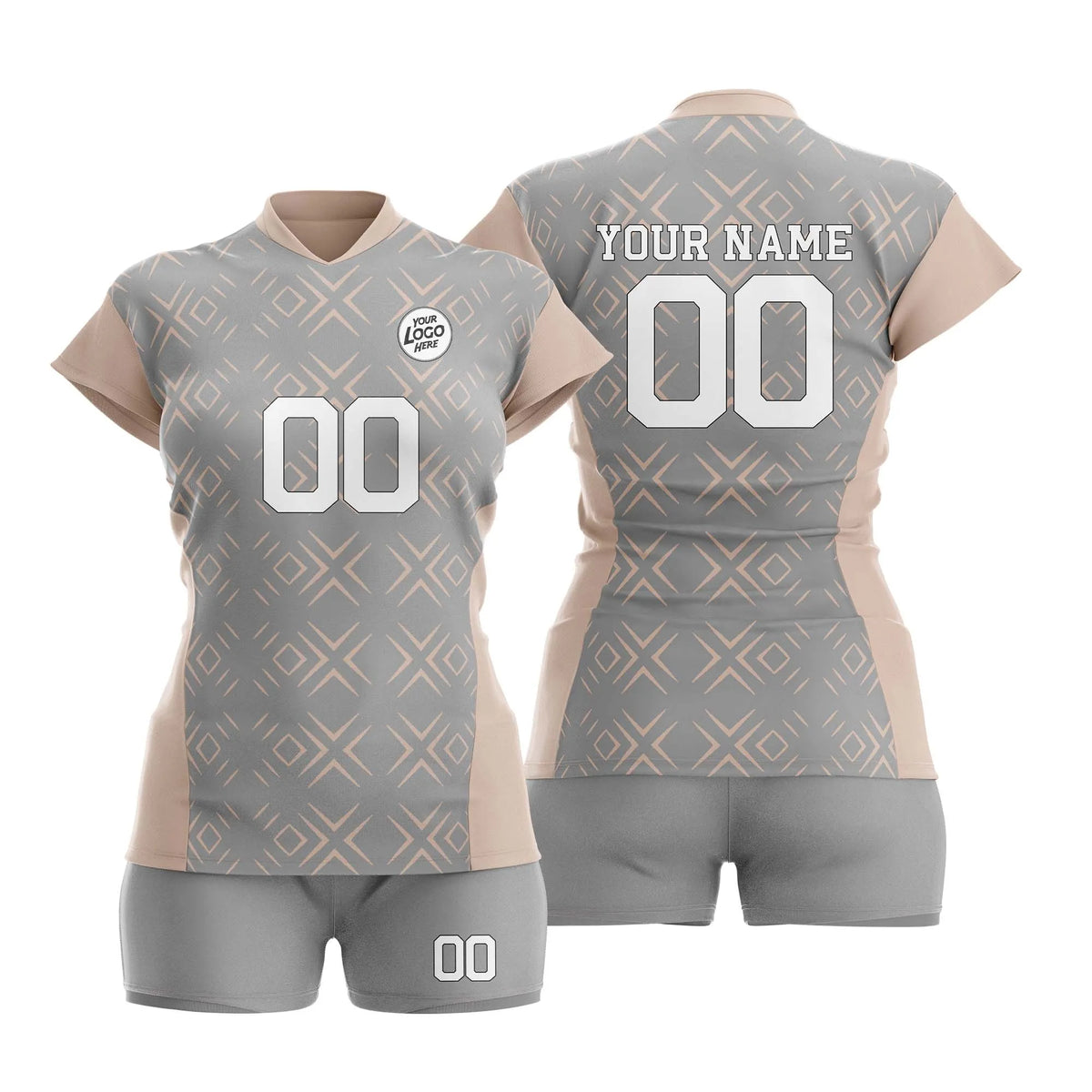 Custom Personalized D1 Abstract Pattern Volleyball Jersey with Name, Number & Team Logo