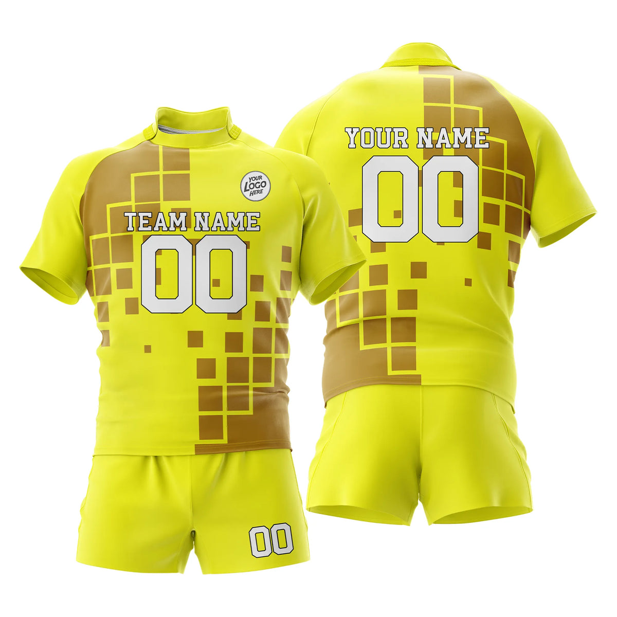Custom Personalized D1 Color Block Rugby Jersey with Name, Number & Team Logo