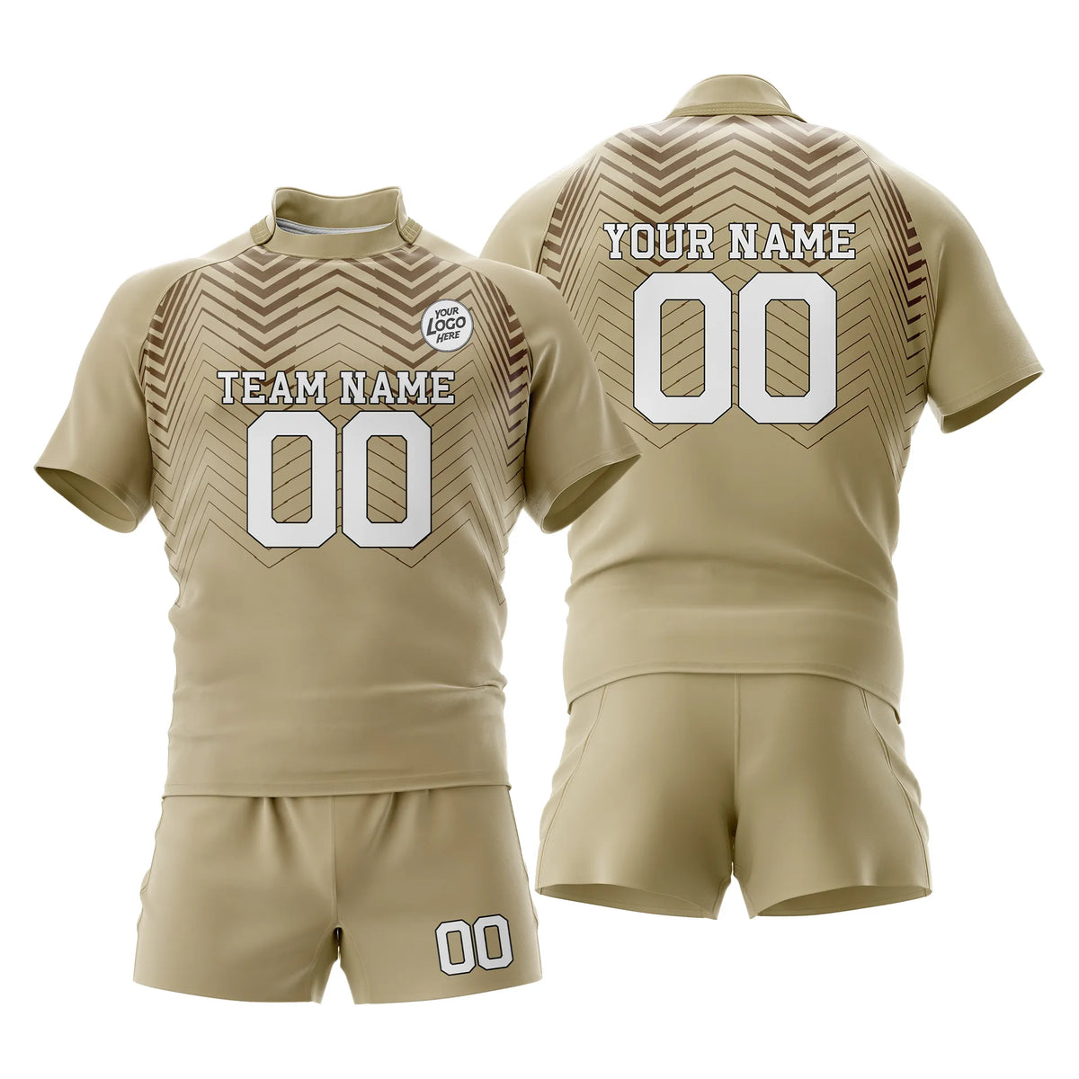 Custom Personalized D4 Color Block Rugby Jersey with Name, Number &amp; Team Logo
