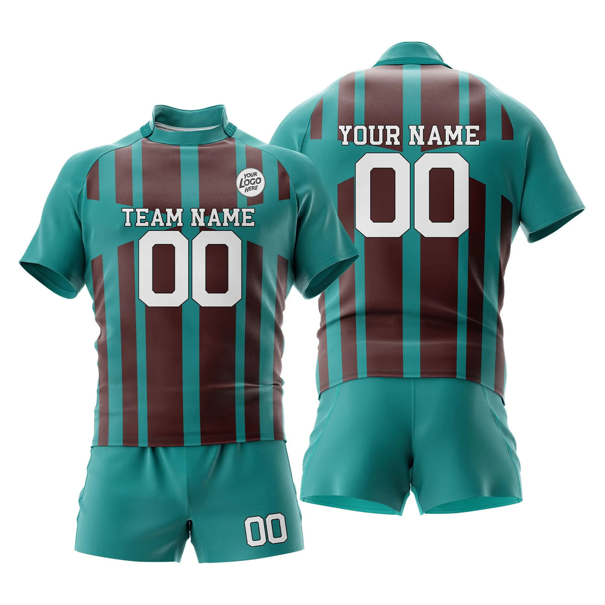 Custom Personalized D3 Strip Fashion Rugby Jersey with Name, Number & Team Logo