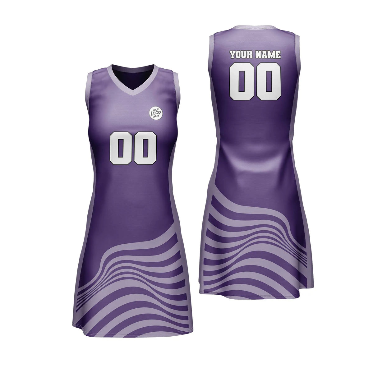 Custom Personalized D2 Stripe Fashion Netball Jersey with Name, Number & Team Logo
