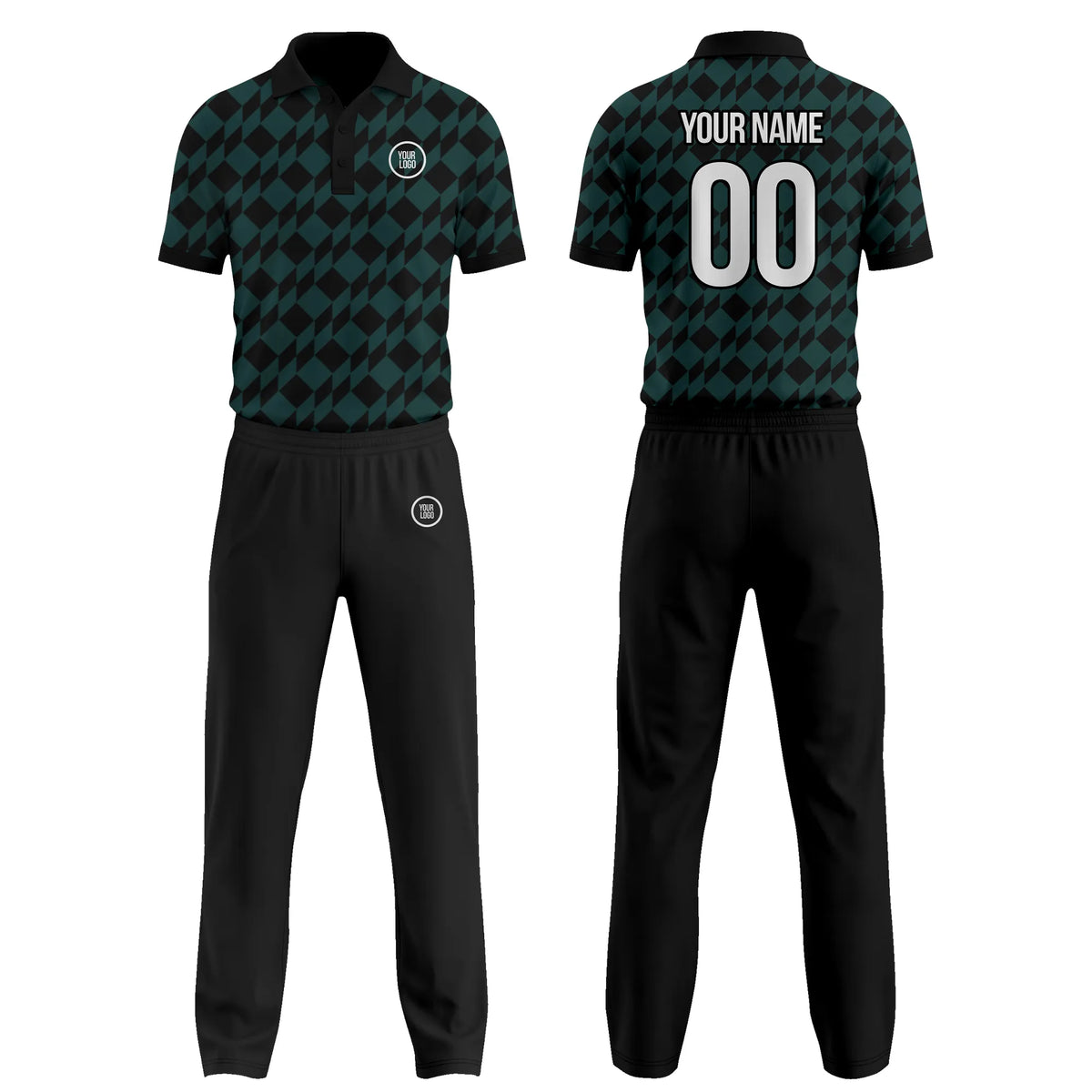 Custom Personalized D4 Color Block Cricket Kit with Name, Number & Team Logo
