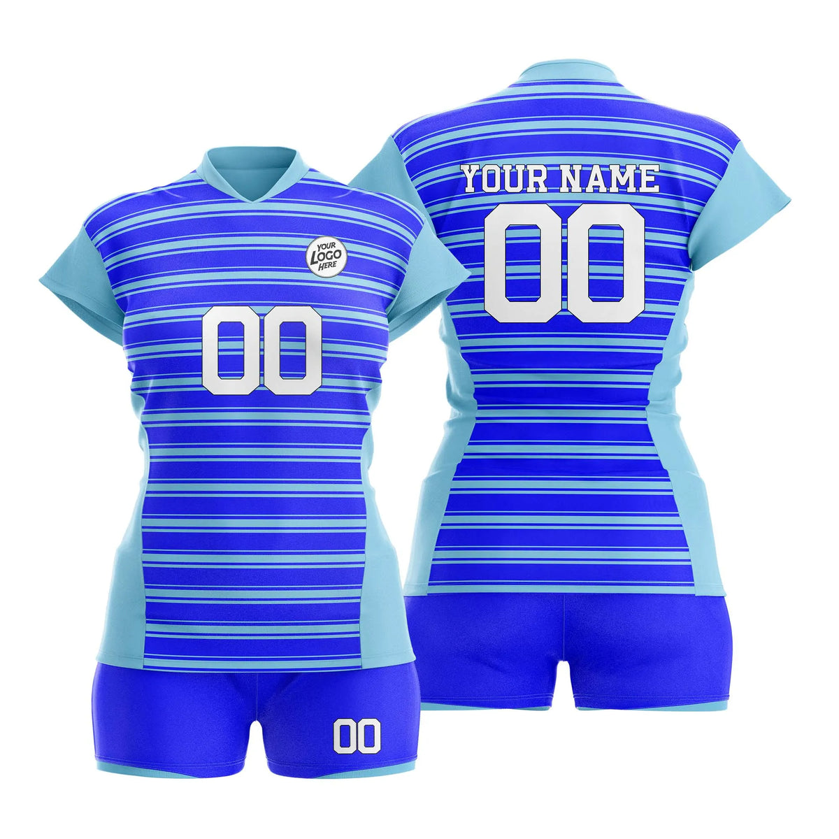 Custom Personalized D2 Strip Fashion Volleyball Jersey with Name, Number & Team Logo