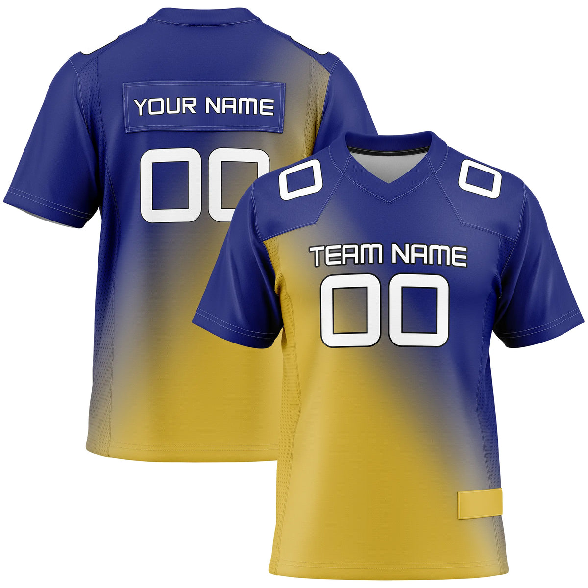 Custom Personalized D4 Gradient Fashion Flag Football Jersey with Name, Number & Team Logo