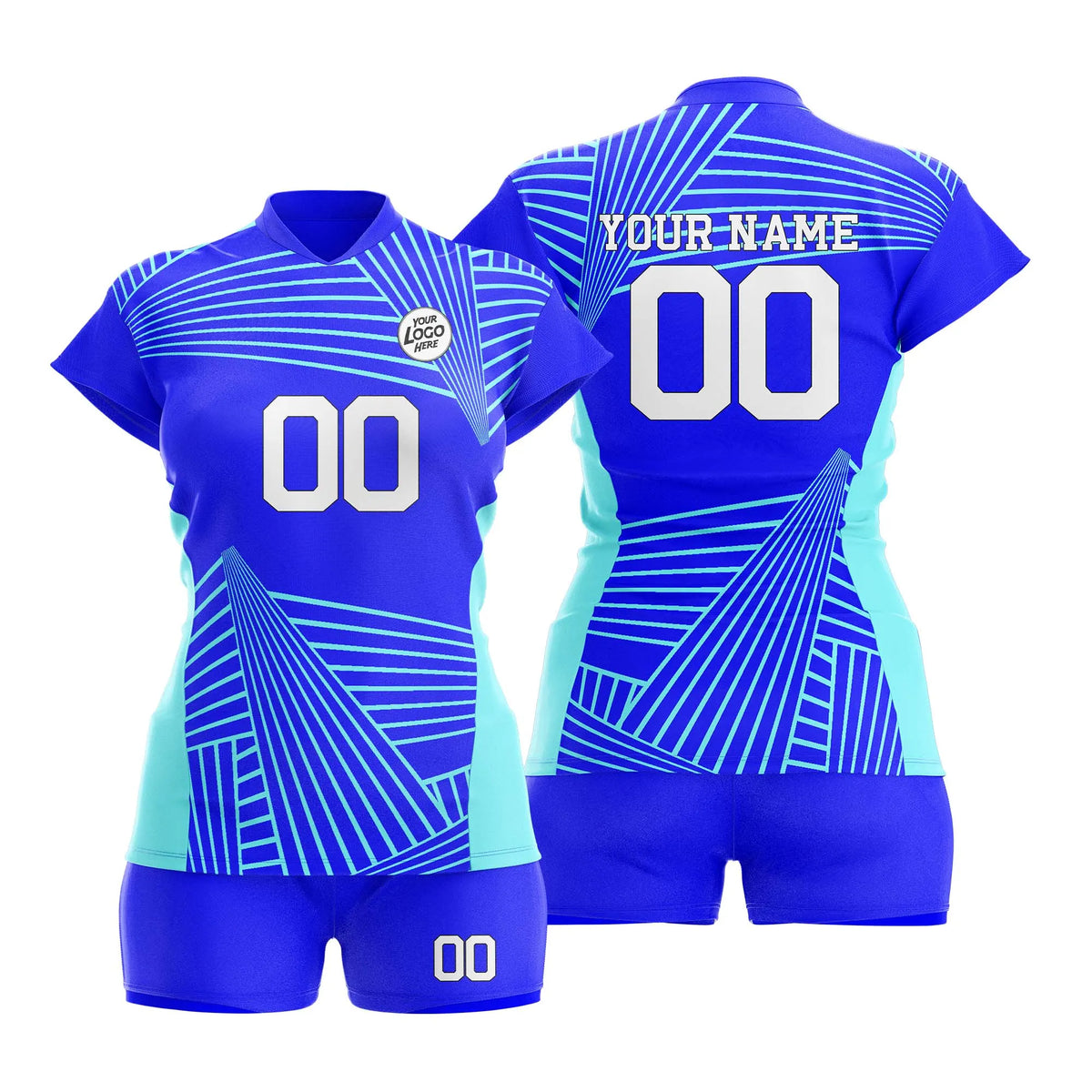 Custom Personalized D3 Abstract Pattern Volleyball Jersey with Name, Number & Team Logo