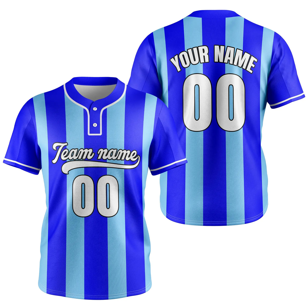 Custom Dugout Stripes Baseball Aqua Sports Jersey Personalized Uniform with Name & Number