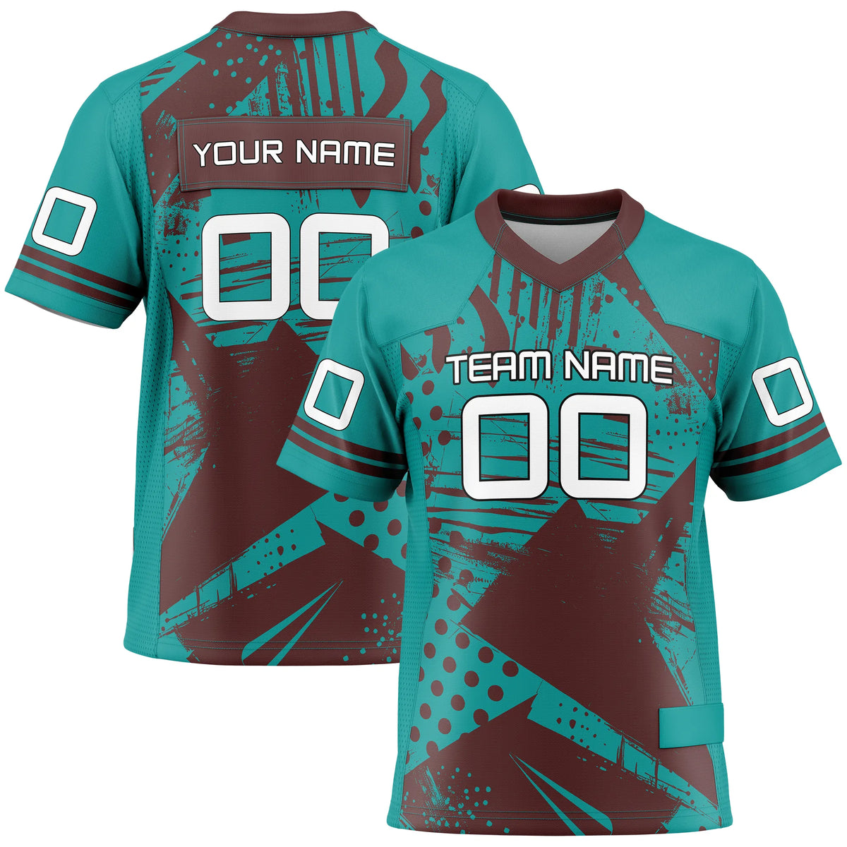 Custom Personalized D2 Graffiti Fashion Flag Football Jersey with Name, Number & Team Logo