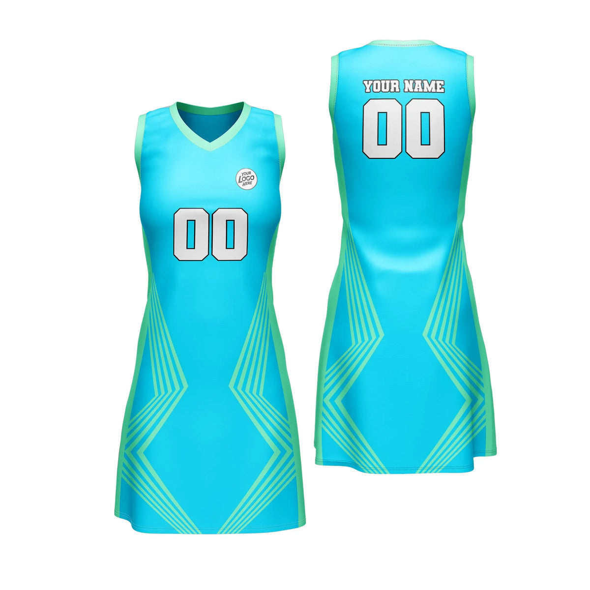 Custom Personalized D4 Stripe Fashion Netball Jersey with Name, Number &amp; Team Logo