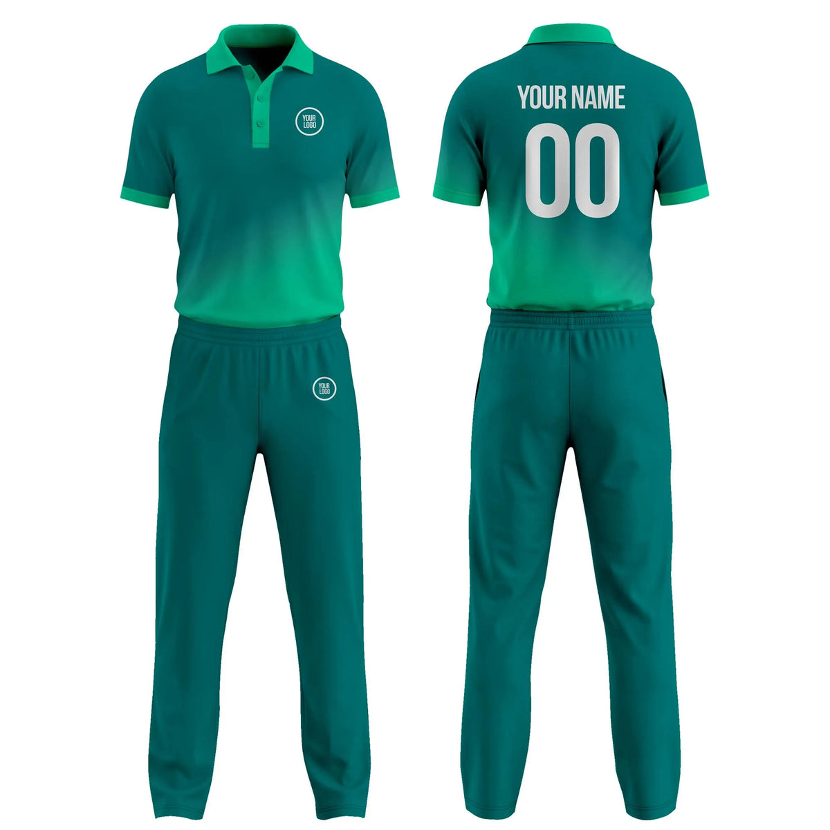 Custom Personalized D3 Gradient Fashion Cricket Kit with Name, Number & Team Logo