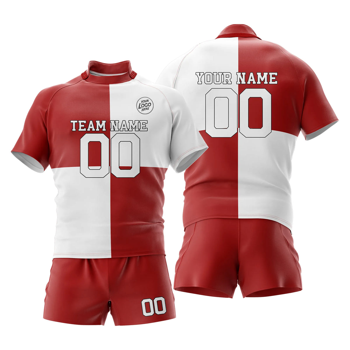 Custom Personalized D5 Split Fashion Rugby Jersey with Name, Number & Team Logo