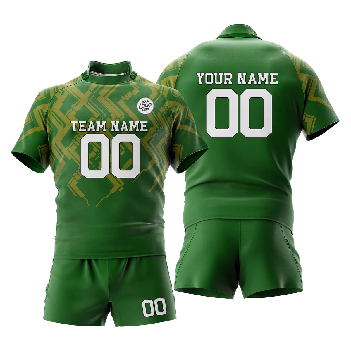 Custom Personalized D2 Color Block Rugby Jersey with Name, Number & Team Logo